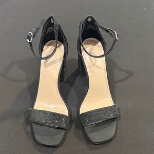 Kelly & Katie Elegant Black Ankle Strap Heels